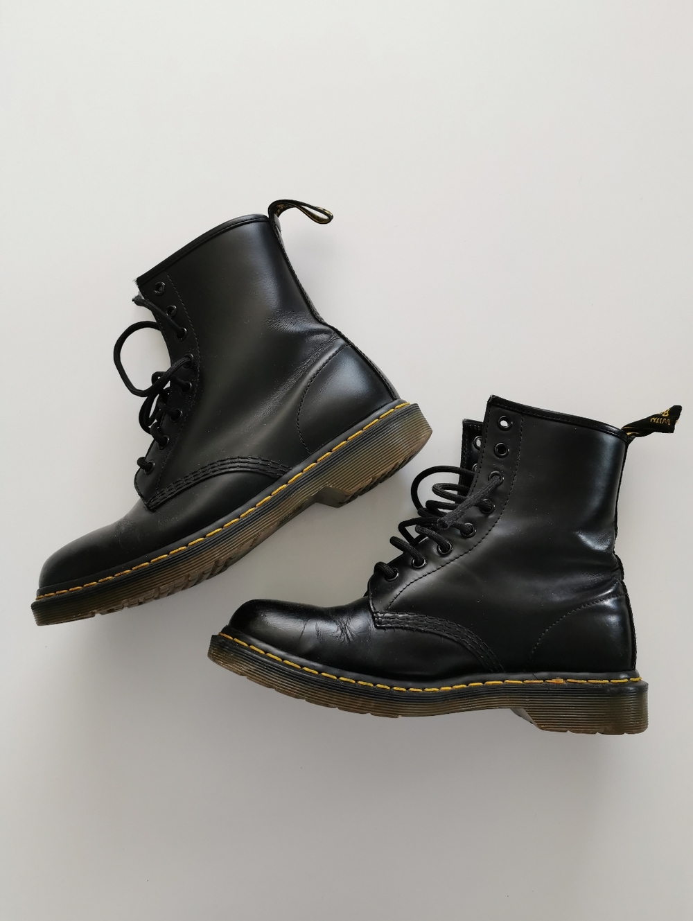 Dr. Martins Black Leather Lace Up Boots